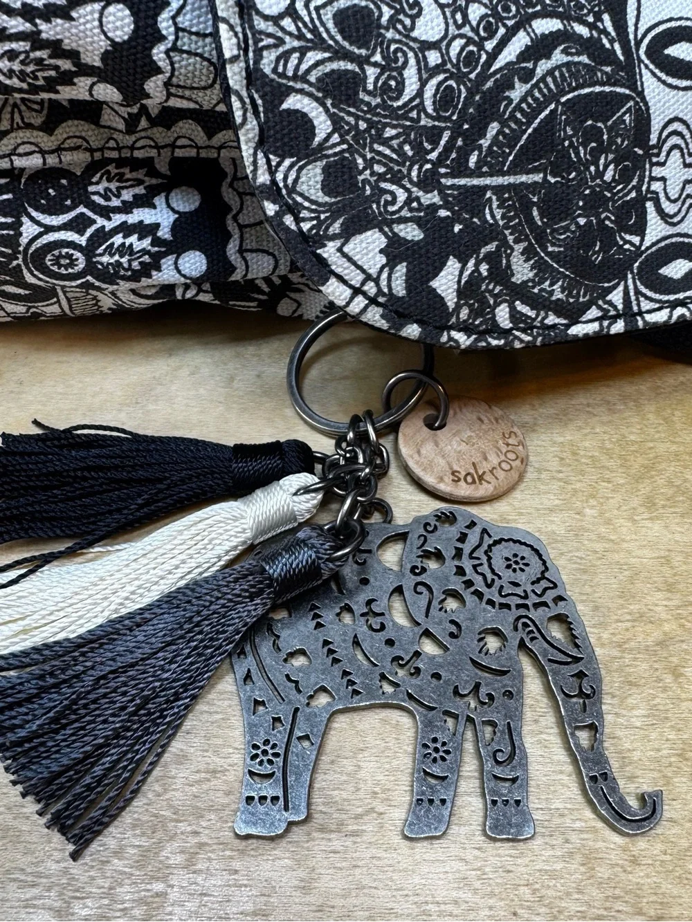 Sakroots One World Design Black & White Graphic Olympic Backpack/Crossbody